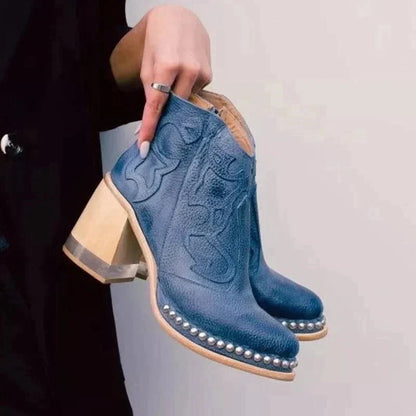 Bottines à Talon Large avec Fermeture Éclair pour Femmes | Idéales pour l’Automne et l’Hiver