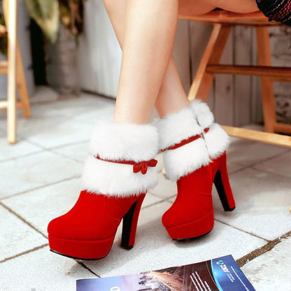 Bottes à Talon Carré avec Fermeture Zip pour Femmes | Idéales pour l’Hiver