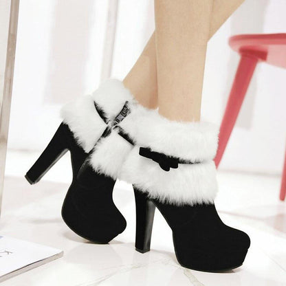 Bottes à Talon Carré avec Fermeture Zip pour Femmes | Idéales pour l’Hiver