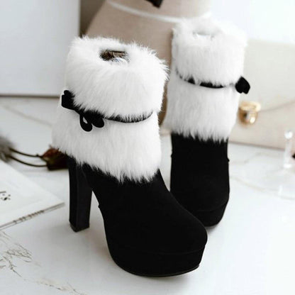 Bottes à Talon Carré avec Fermeture Zip pour Femmes | Idéales pour l’Hiver