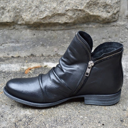 Bottines zippées froncées pour femmes