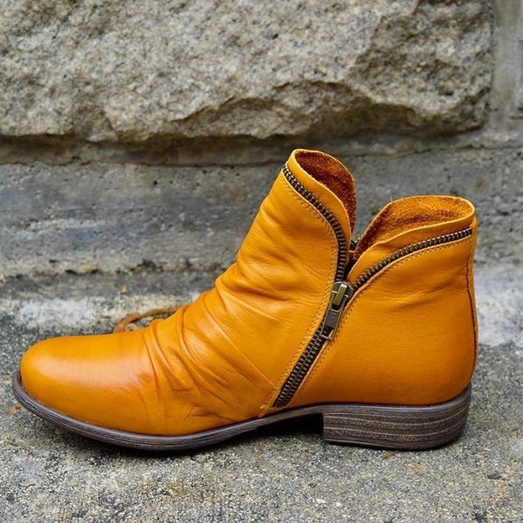 Bottines zippées froncées pour femmes