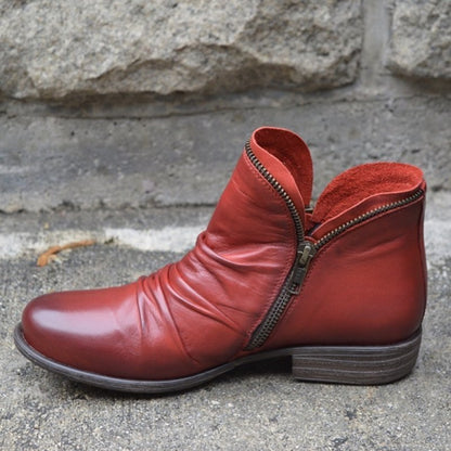 Bottines zippées froncées pour femmes