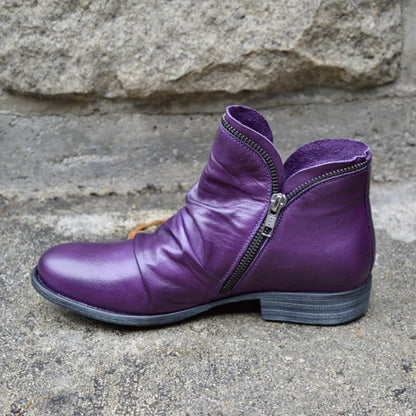 Bottines zippées froncées pour femmes