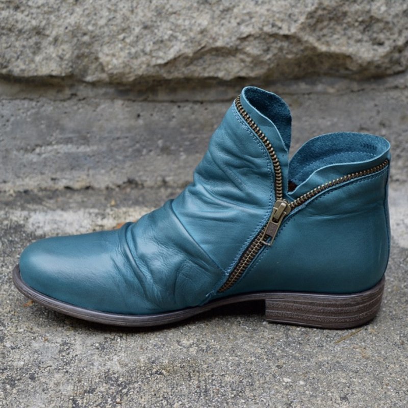 Bottines zippées froncées pour femmes
