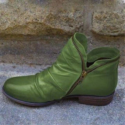Bottines zippées froncées pour femmes