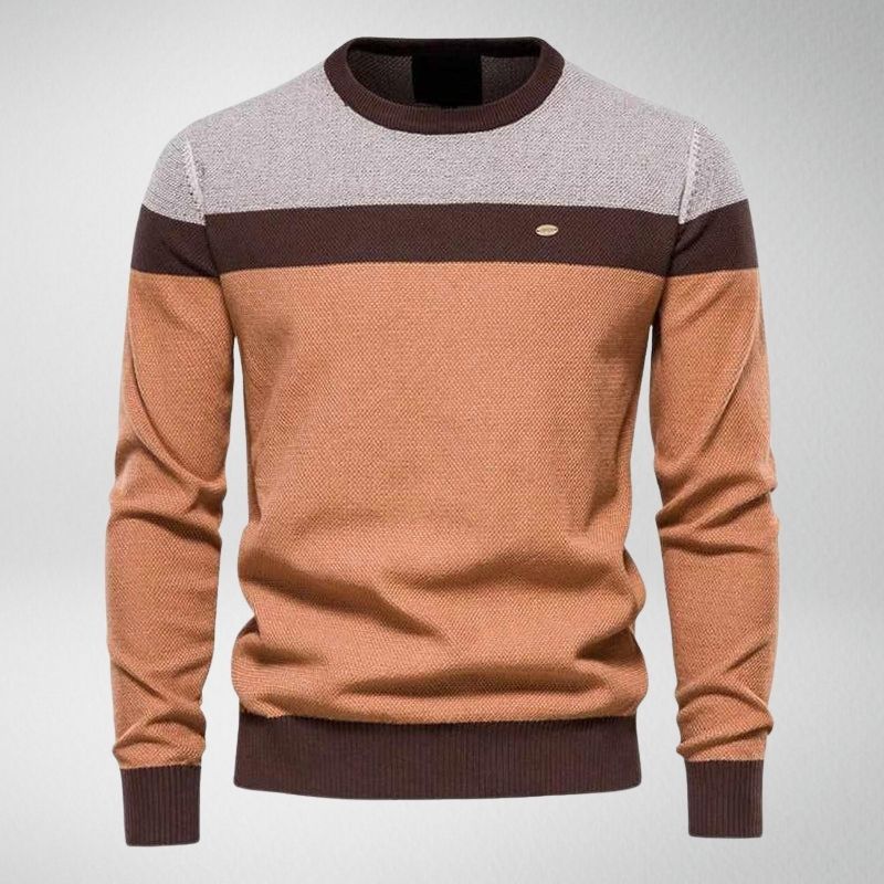 Pull En Maille À Motif Colour Block Avec Coupe Décontractée Pour Homme | Idéal Pour Le Quotidien Et Le Bureau