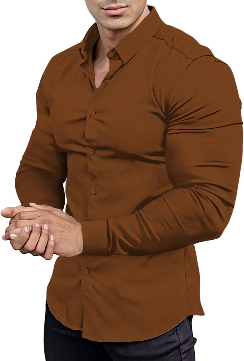 Chemise Slim-Fit Sans Repassage avec Tissu Extensible pour Homme | Idéale pour le Bureau ou les Sorties