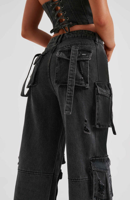 Ensemble Corset à Bretelles et Pantalon Cargo à Coupe Décontractée pour Femme | Idéal pour Tenues Décontractées