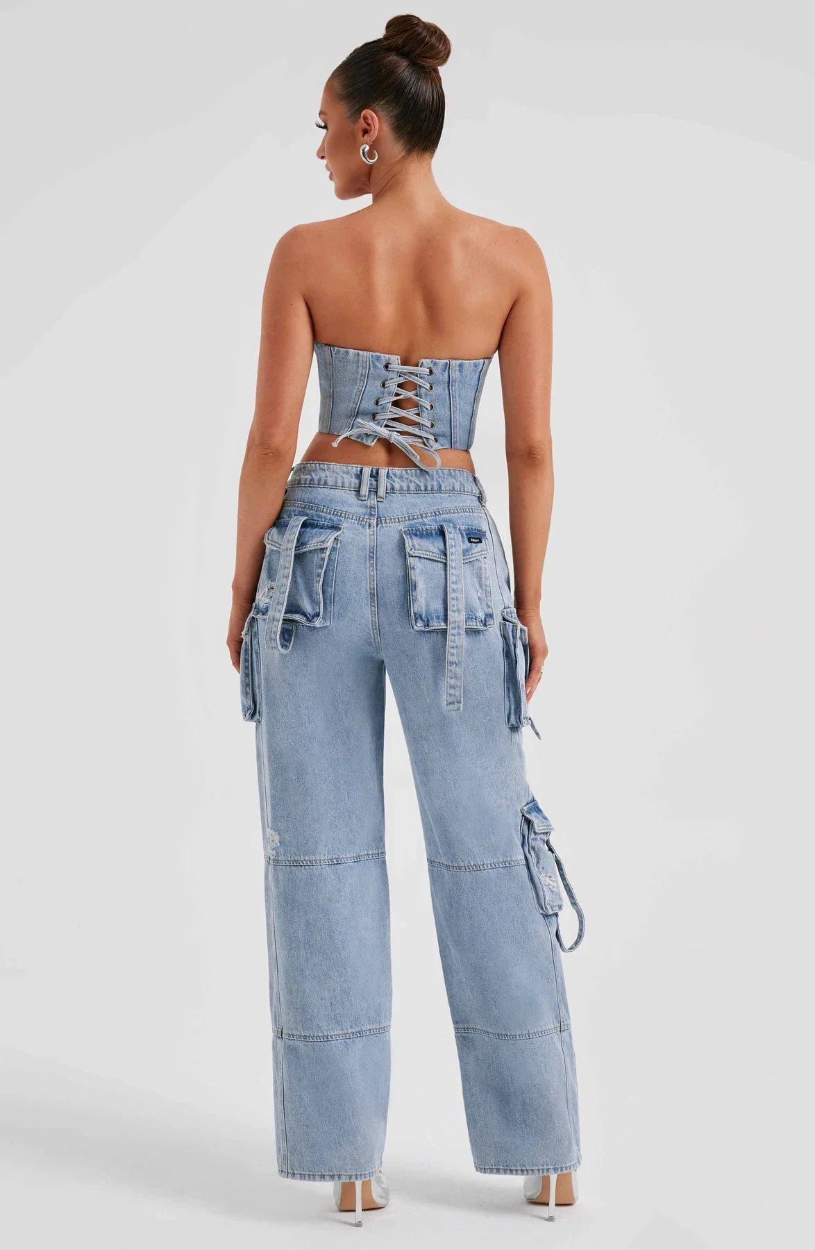 Ensemble Corset Structuré et Pantalon Cargo Droit Pour Femme | Idéal Pour Usage Quotidien et Sorties