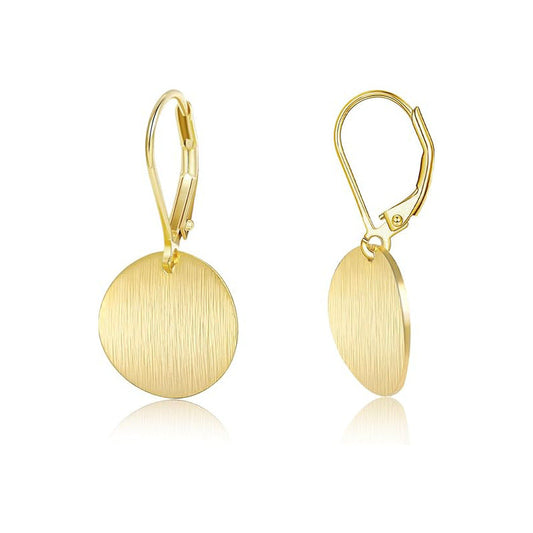 Boucles D'Oreilles Disques Rétro De Couleur Dorée Pour Femme | Idéales Pour Un Usage Quotidien Et Les Occasions Spéciales