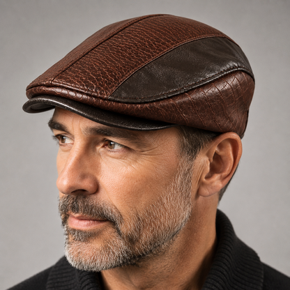 Casquette plate à surpiqûres pour homme