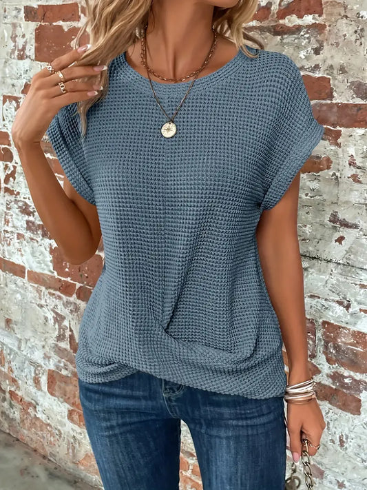 T-Shirt à Manches Courtes avec Motif Texturé pour Femme | Idéal pour les Journées Chaudes