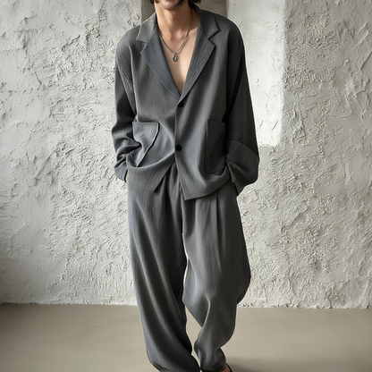 Ensemble Deux Pièces avec Chemise à Manches Longues et Pantalon Droit pour Homme | Idéal pour Un Usage Quotidien