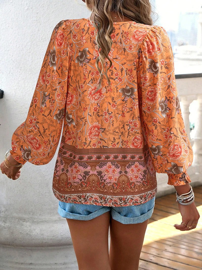 Blouse à Manches Chauve-Souris avec Imprimé Floral pour Femmes | Idéal pour l’Été