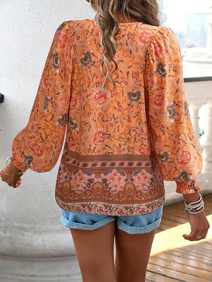 Blouse à Manches Chauve-Souris avec Imprimé Floral pour Femmes | Idéal pour l’Été