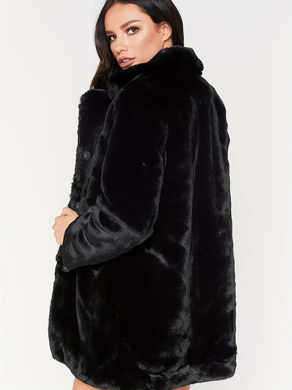 Manteau Mi-Long avec Fermeture à Boutons Cachés et Poches pour Femme | Idéal pour l’Hiver