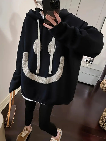 Hoodie à Manches Longues avec Motif Sourire pour Adultes | Idéal pour un Usage Quotidien