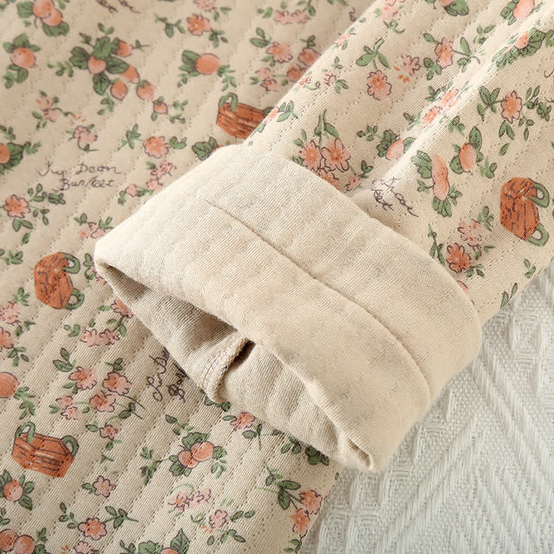 Ensemble Pyjama à Motif Floral avec Taille Élastique pour Adulte | Idéal pour la Maison et le Sommeil