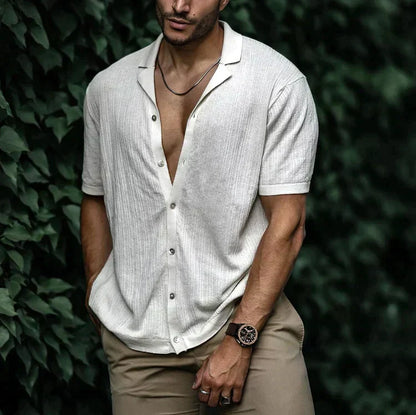 Chemise d’Été à Manches Courtes avec Col Décontracté pour Homme | Idéale pour les Journées Chaudes