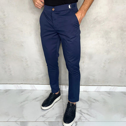 Pantalon Slim avec Taille Ajustée et Fermeture à Bouton pour Homme | Idéal pour un Usage Quotidien