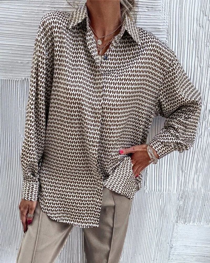 Blouse avec Imprimé et Fermeture Boutonnée pour Femme | Idéale pour le Printemps