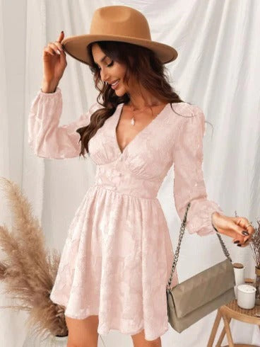 Robe À Manches Courtes Avec Col En V pour Femme | Idéale pour Toutes Les Occasions