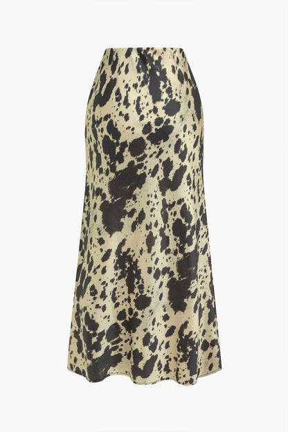 Jupe Midi Taille Haute Avec Coupe A-Ligne Et Imprimé Animal Pour Femme | Idéale Pour Le Quotidien Et Les Sorties Planifiées