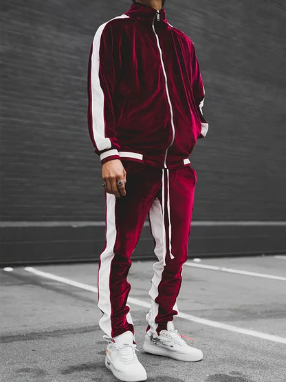 Ensemble de Survêtement pour Homme avec Veste Zippée et Pantalon Coordonné | Idéal pour les Loisirs et le Sport Léger