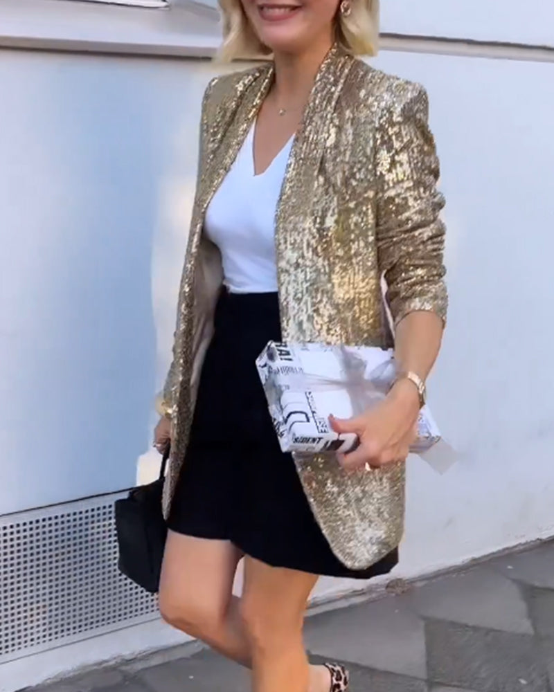 Veste À Sequins Avec Fermeture Frontale Pour Femme | Idéale Pour Événements Et Occasions Spéciales