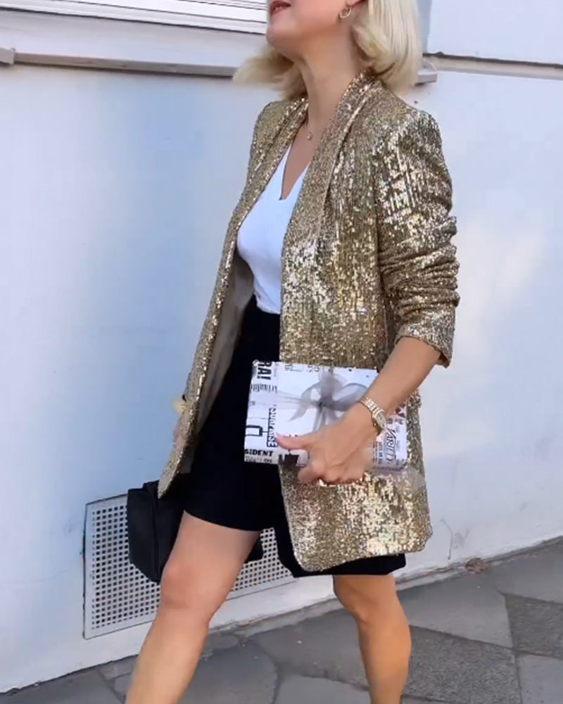 Veste À Sequins Avec Fermeture Frontale Pour Femme | Idéale Pour Événements Et Occasions Spéciales
