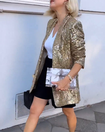 Veste À Sequins Avec Fermeture Frontale Pour Femme | Idéale Pour Événements Et Occasions Spéciales