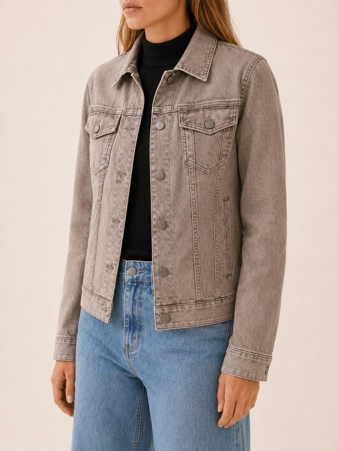 Veste à col chemise avec fermeture boutonnée pour femme | Idéale pour l’automne