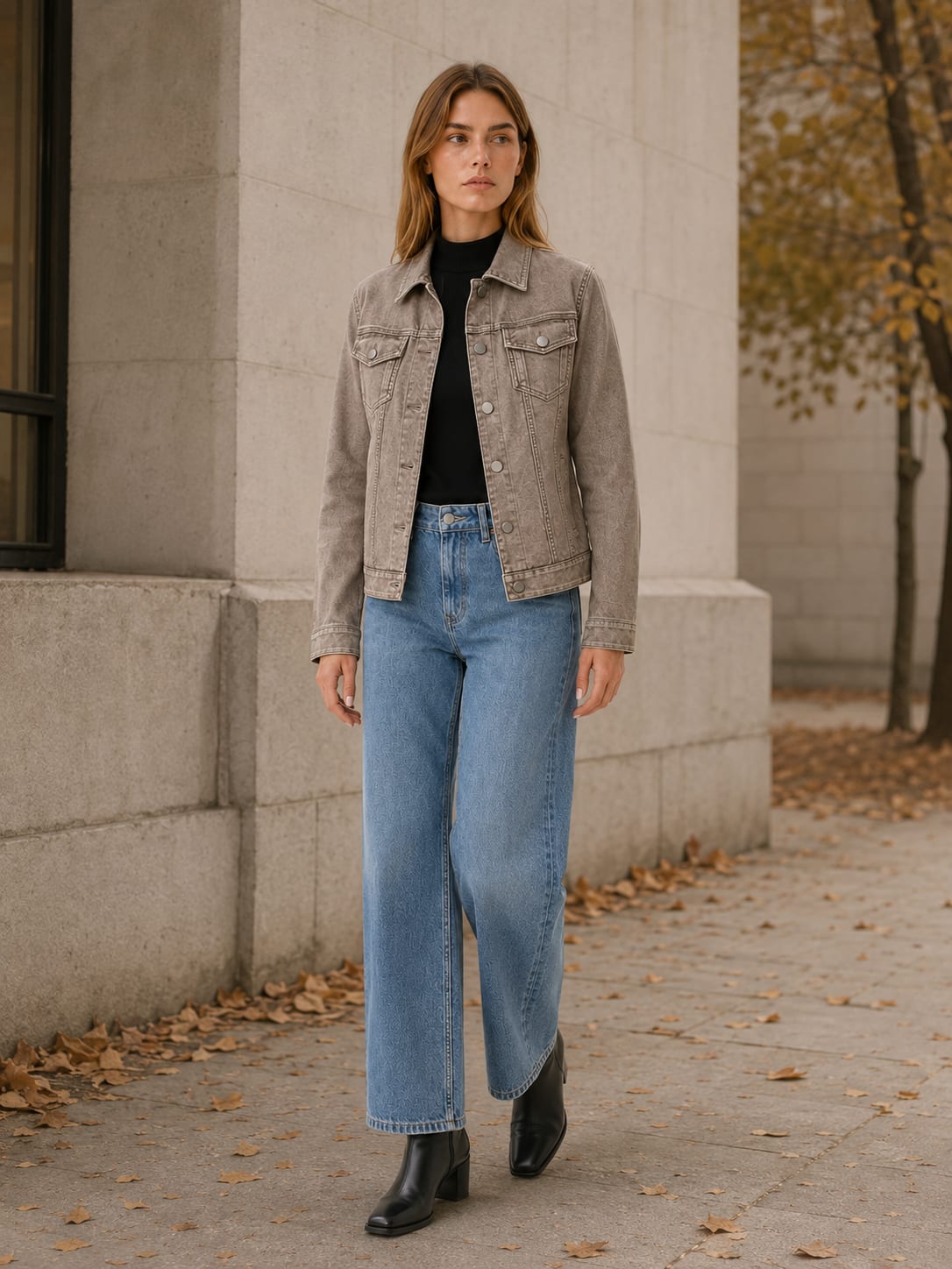 Veste à col chemise avec fermeture boutonnée pour femme | Idéale pour l’automne