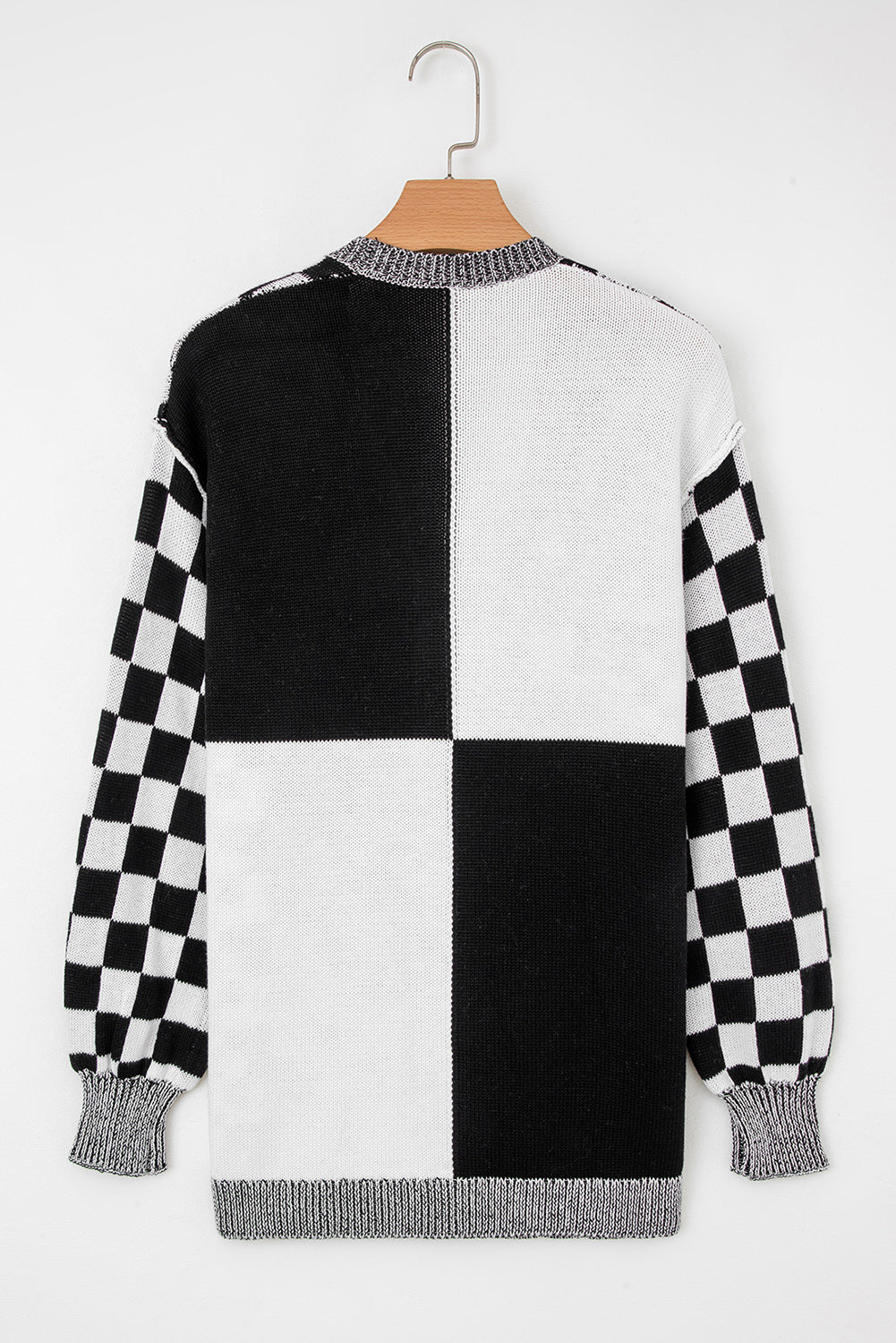 Cardigan à motif damier pour femmes