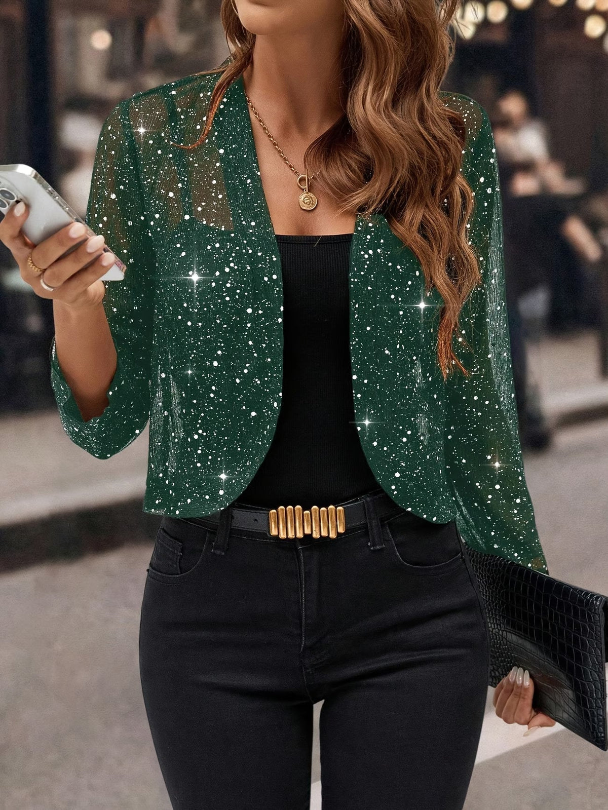Cardigan à paillettes pour femmes