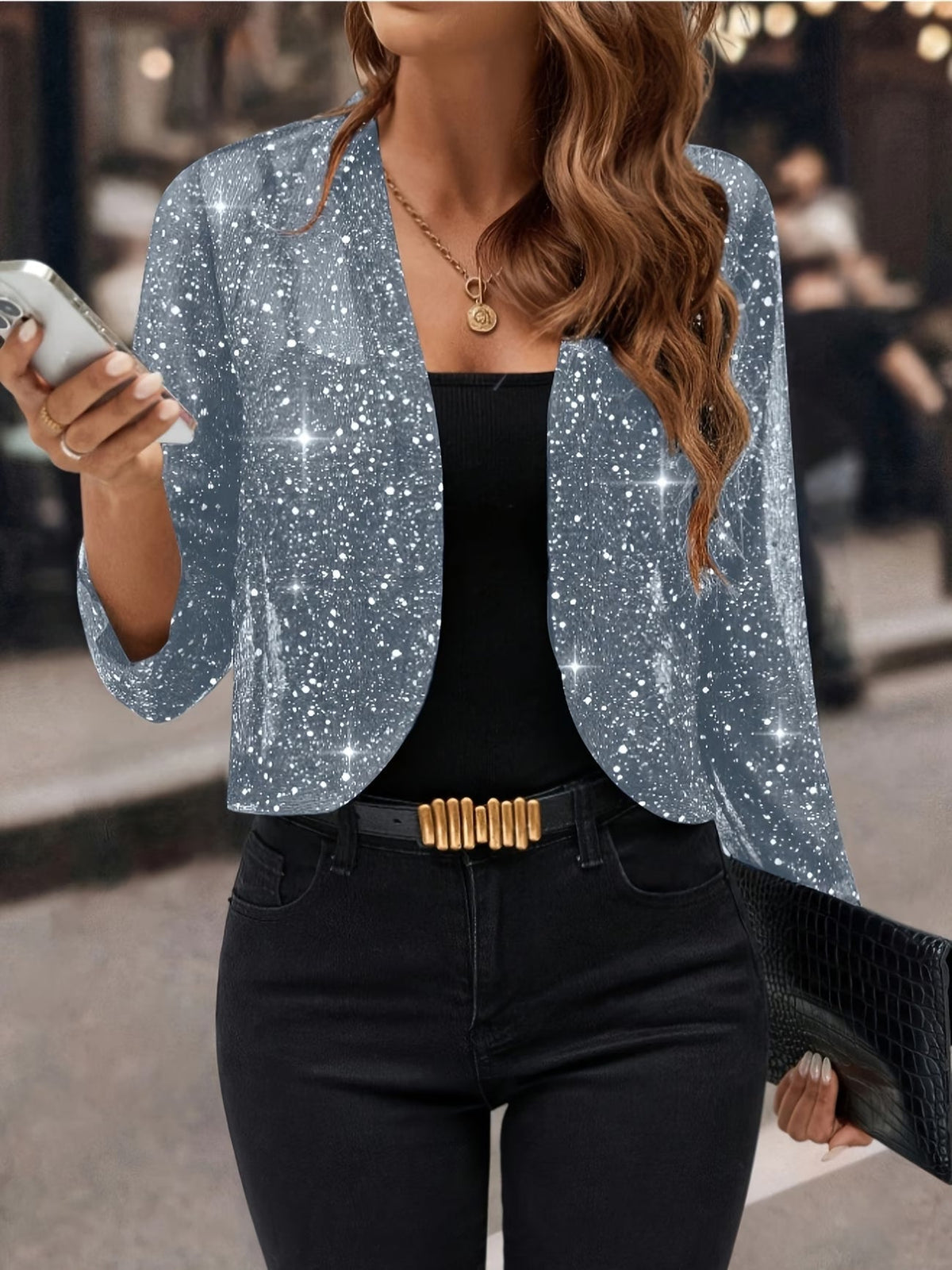 Cardigan à paillettes pour femmes