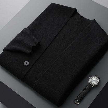 Cardigan à rayures et poches pour hommes