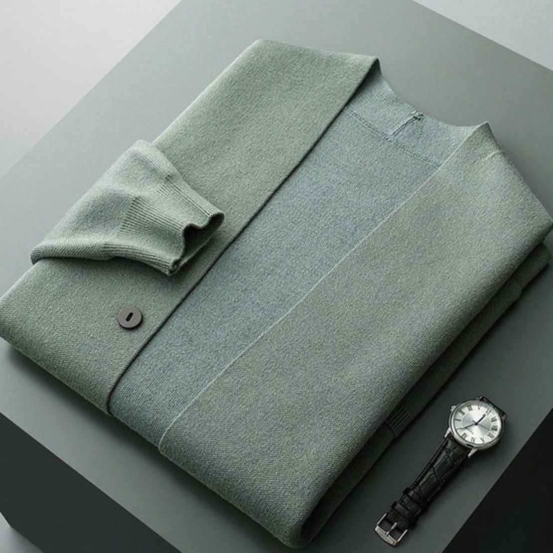Cardigan à rayures et poches pour hommes