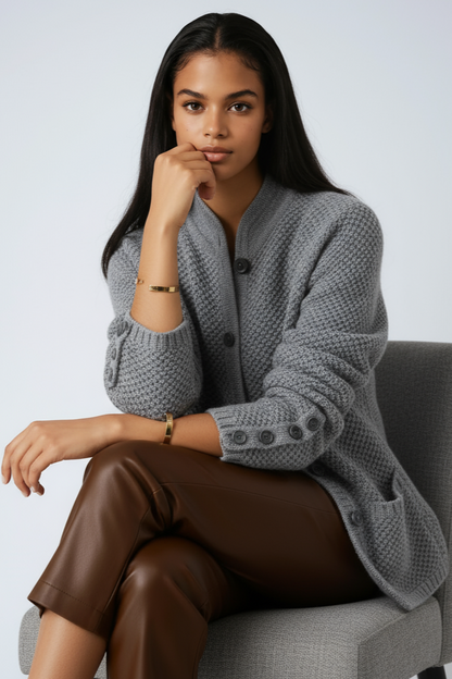 Cardigan à col montant pour femmes