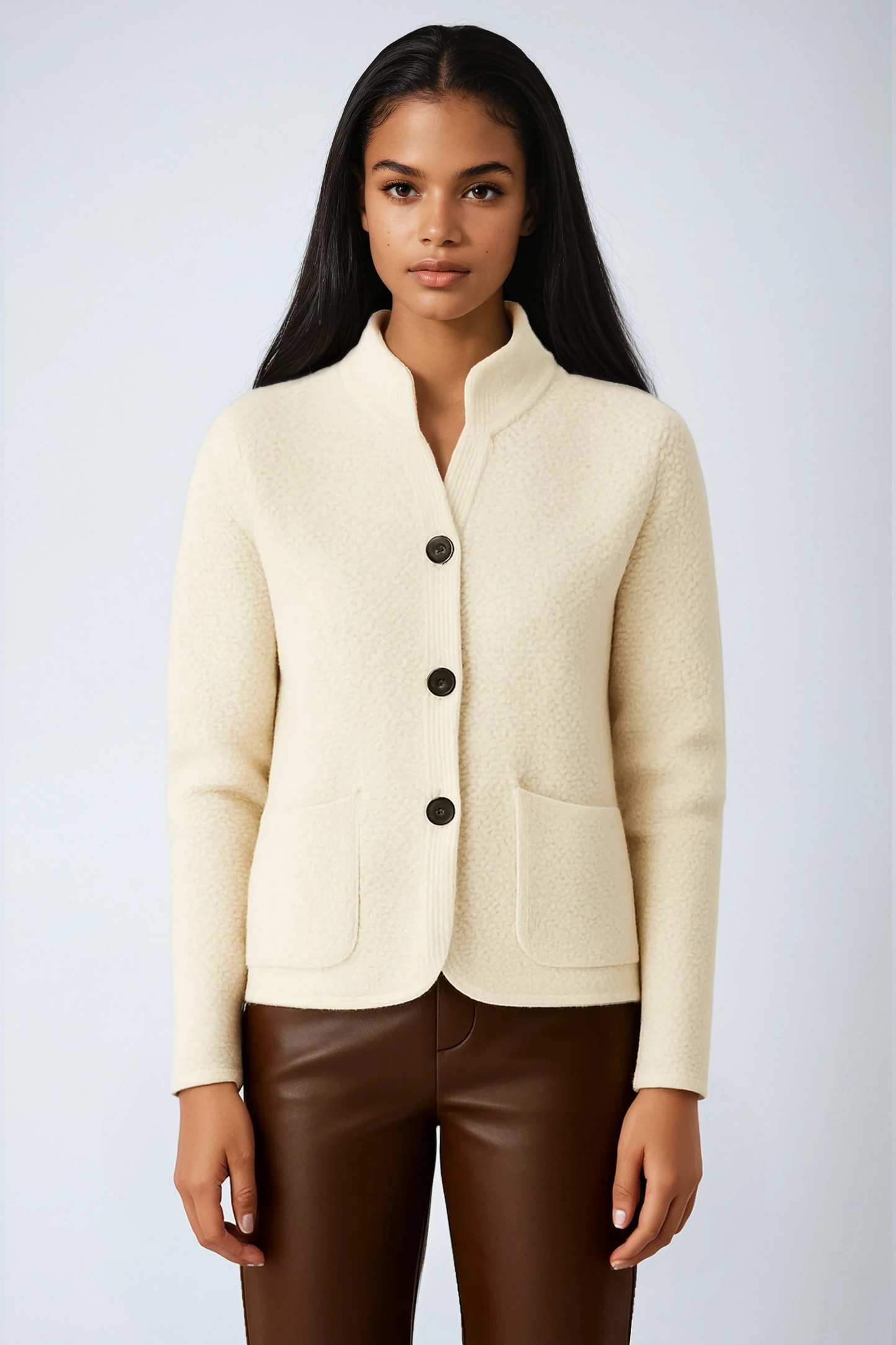 Cardigan à col montant pour femmes