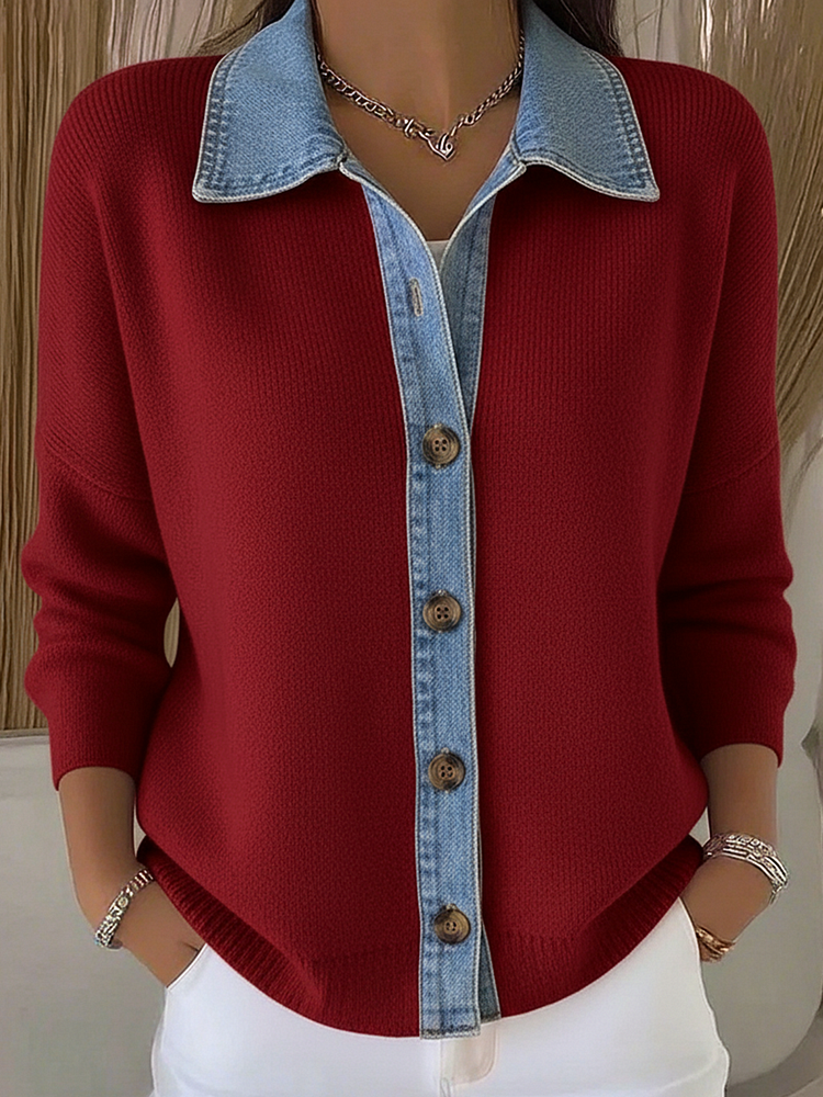 Cardigan à col chemise pour femmes