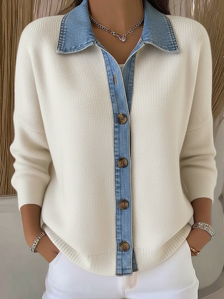 Cardigan à col chemise pour femmes