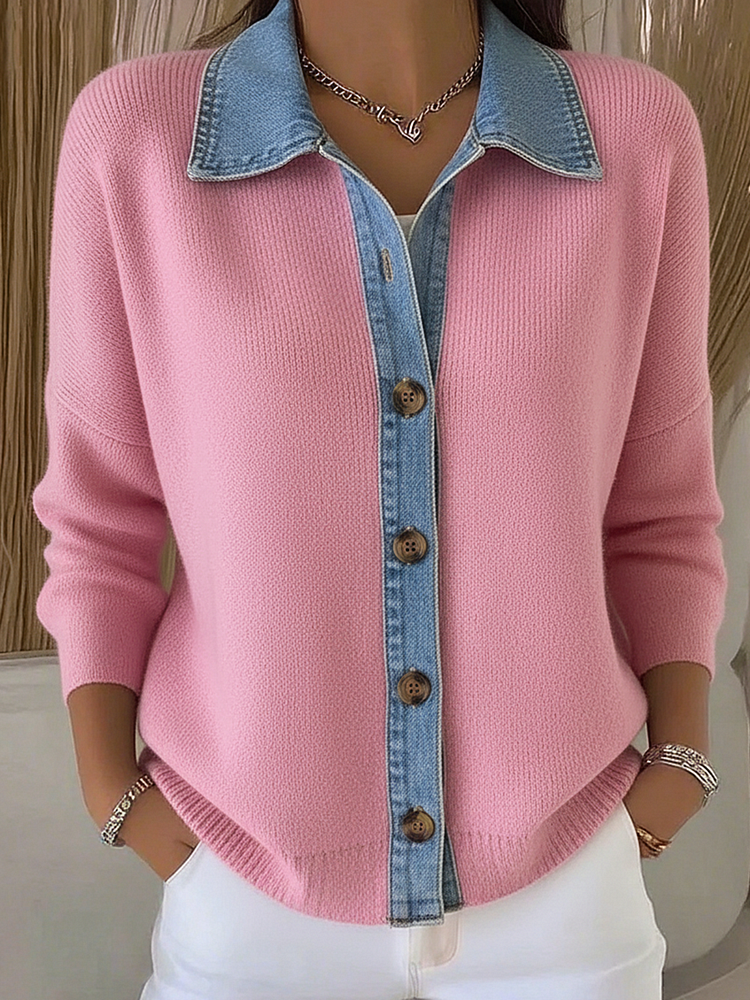 Cardigan à col chemise pour femmes