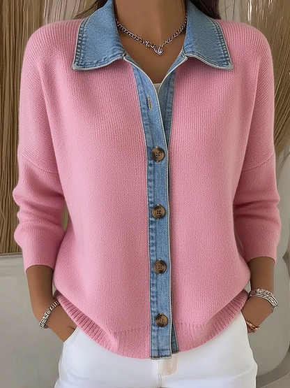 Cardigan à col chemise pour femmes