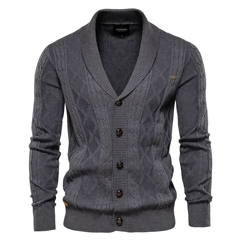 Gilet texturé à col châle pour hommes