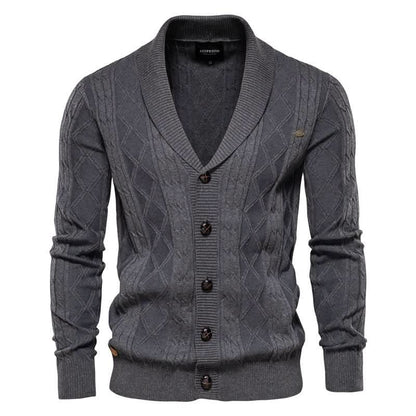 Gilet texturé à col châle pour hommes