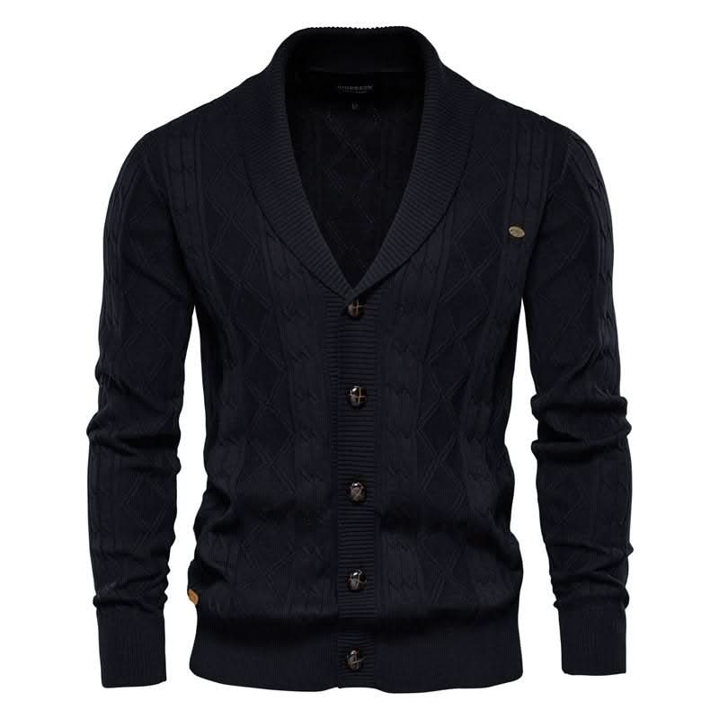 Gilet texturé à col châle pour hommes