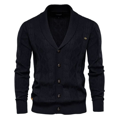 Gilet texturé à col châle pour hommes