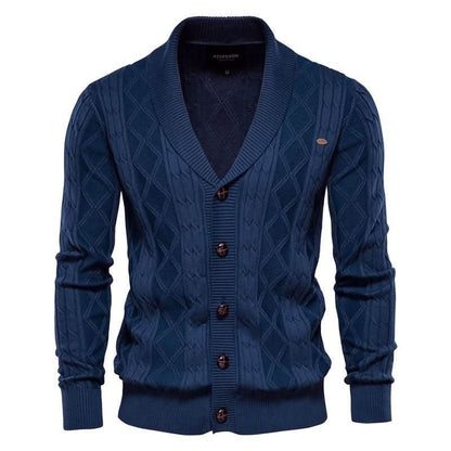 Gilet texturé à col châle pour hommes